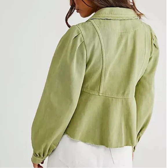 NWT Free People Katrina Bed Jacket in Olive Green - Picture 2 of 6